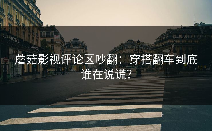 蘑菇影视评论区吵翻：穿搭翻车到底谁在说谎？